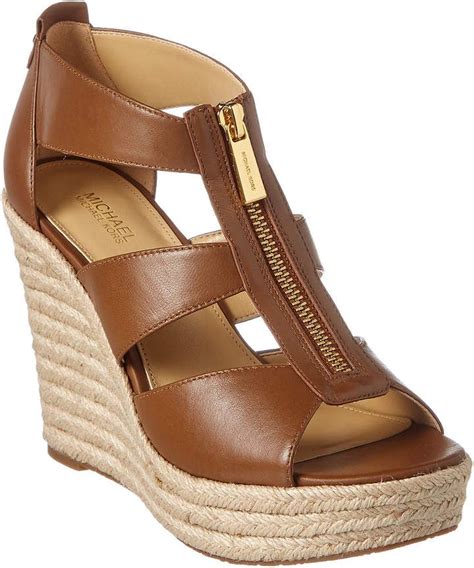 michael michael kors women's berkley mid wedge sandals|berkley leather block heel sandal.